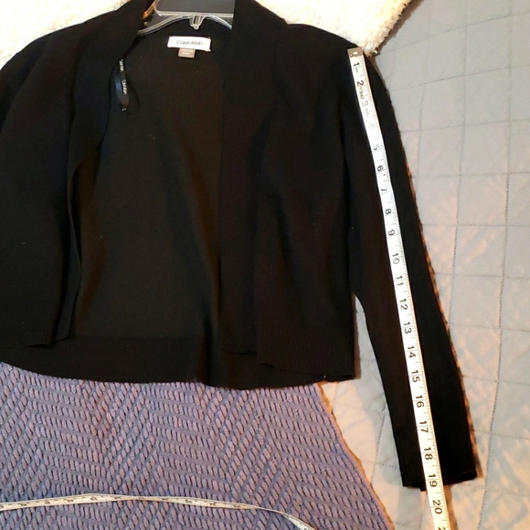 Calvin Klein Cropped Black Cardigan Size M - Picture 5 of 6
